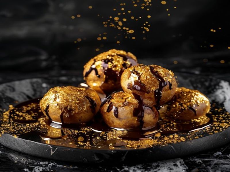24K Supernova - gold leaf chocolate puff balls