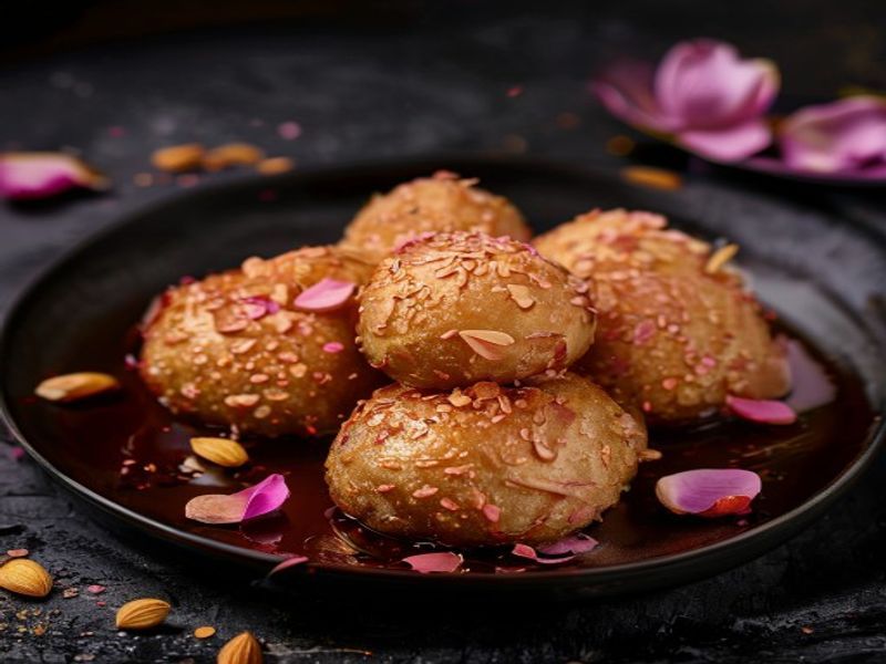 Gulab Galaxy - rose syrup soaked puff balls