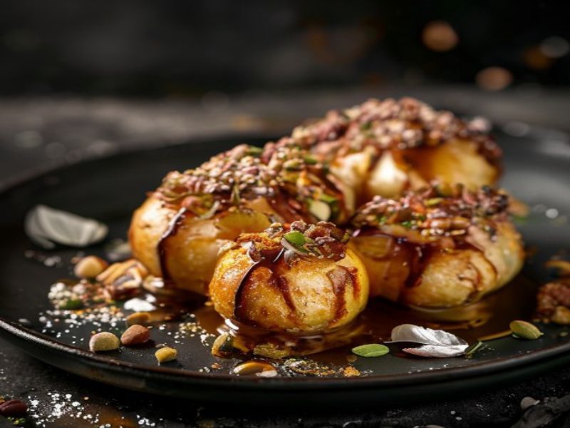 Kesar Cosmos - saffron pistachio puff balls