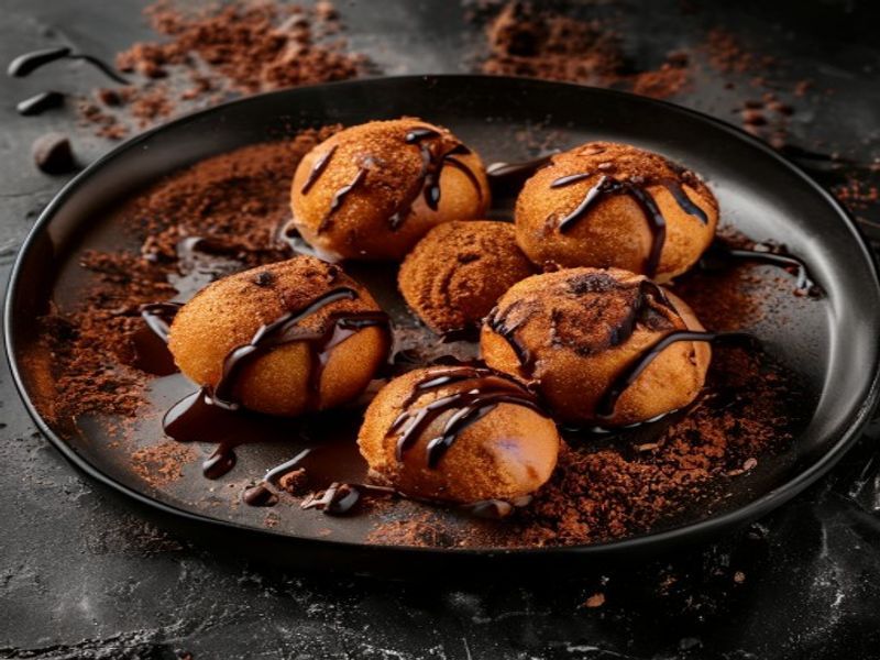 Midnight Velvet - dark chocolate drizzled puff balls