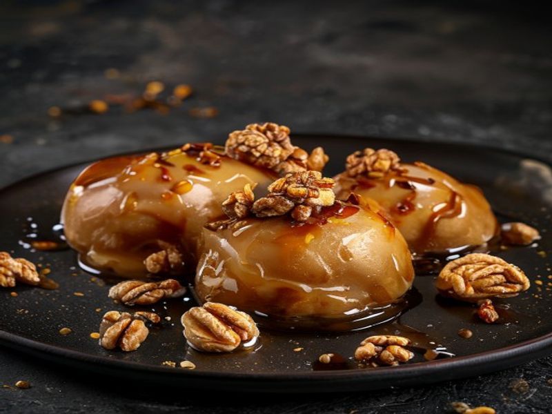 Olympus Baklava - hot puff balls with baklava ice cream