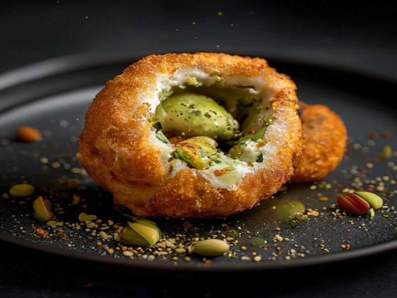 Stuffed Cosmos - pistachio cream filled puff balls